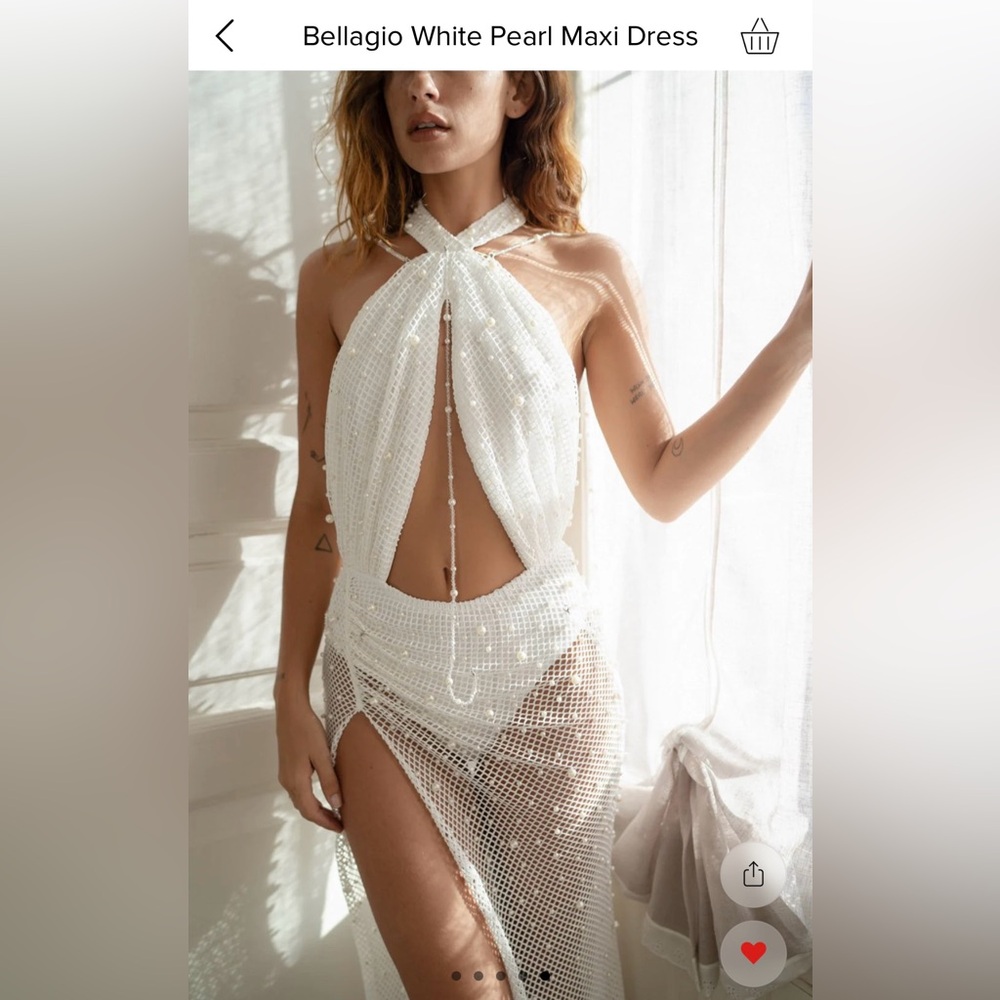 12th tribe bellagio white pearl maxi dress